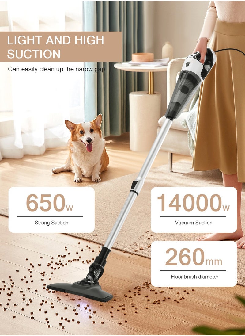 Luttec Luttec 4.5M Corded Stick Vacuum Cleaner, 300W 11KPA Power Stick Vacuum Cleaner, 2 in 1 Ultra- Light Corded Vacuum Cleaner Converts to a Hand Vacuum, Great for Pet Hair & Hard Floor  - Image 4