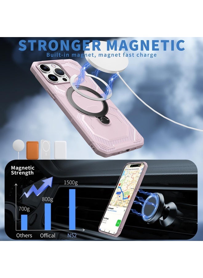 BURAQ For iPhone 13 Pro Max Frosted MagSafe Holder Phone Case(Pink) - Image 2