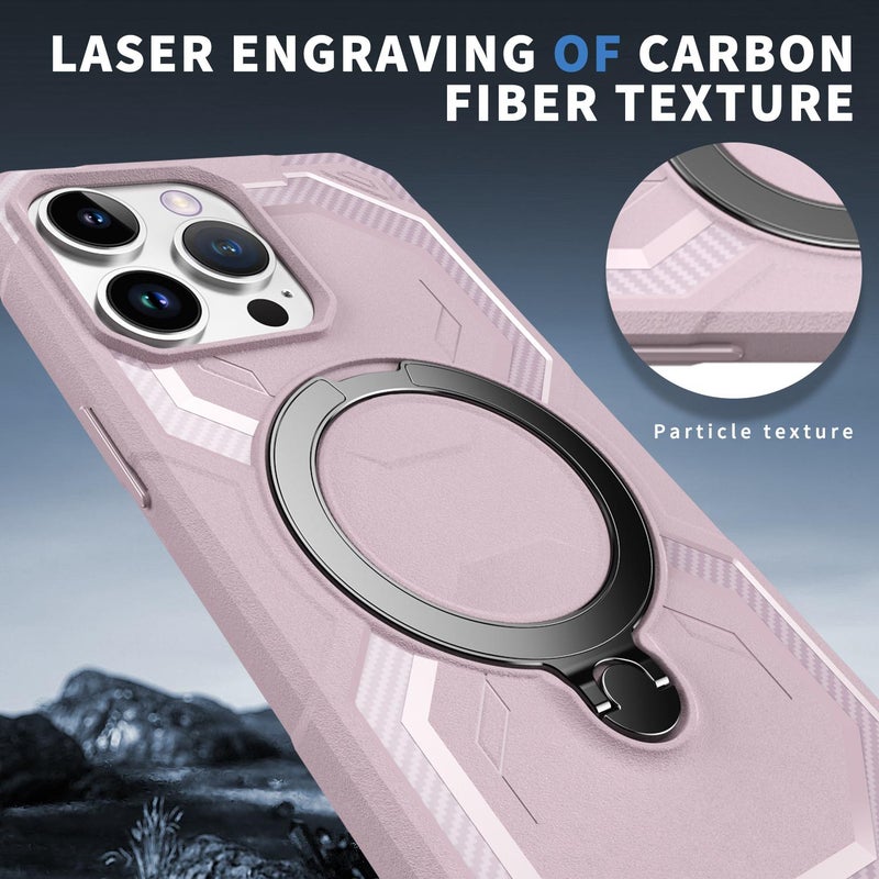 BURAQ Case Cover For iPhone 13 Pro Max Frosted MagSafe Holder Phone Case(Pink) - Image 5
