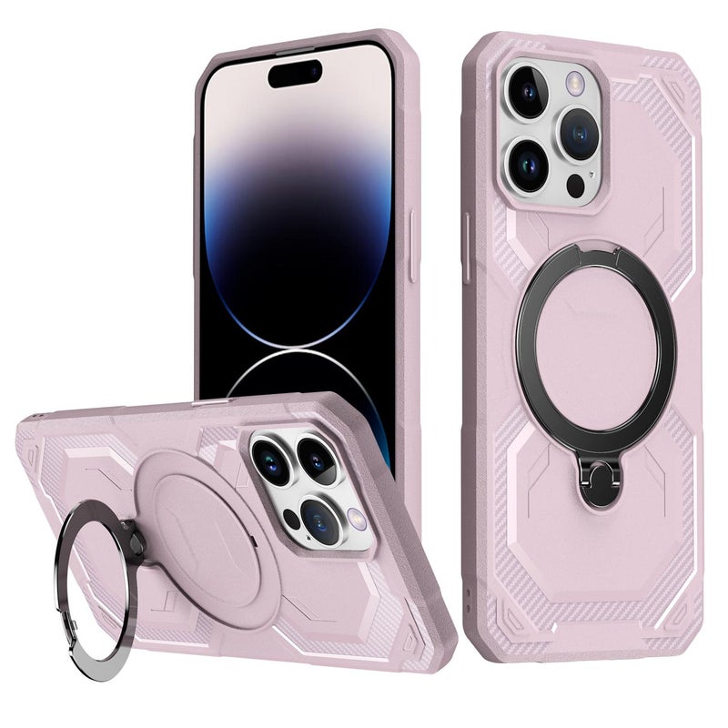 BURAQ Case Cover For iPhone 13 Pro Max Frosted MagSafe Holder Phone Case(Pink) - Image 1
