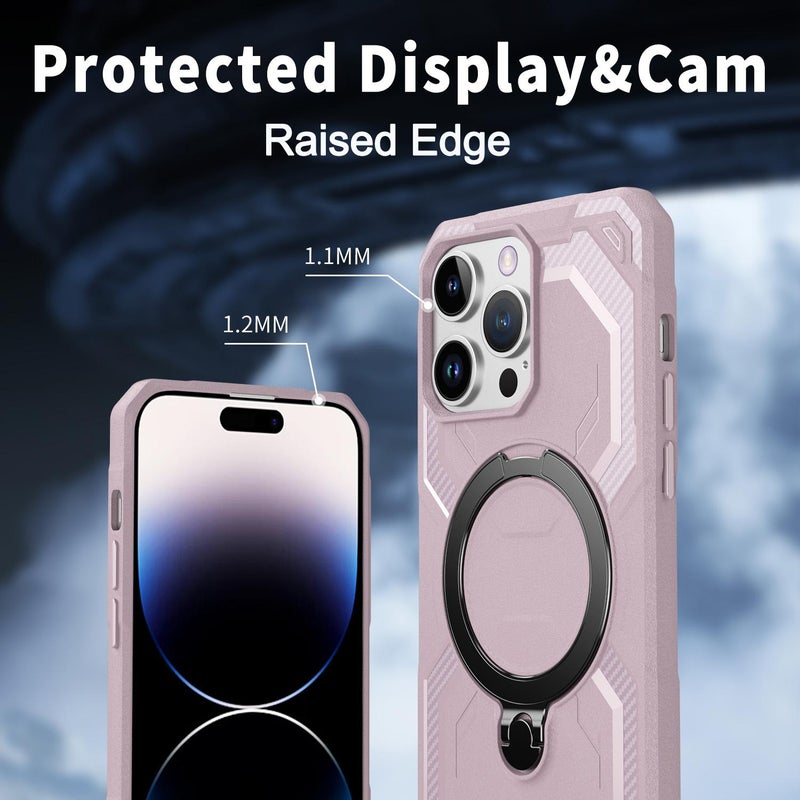 BURAQ Case Cover For iPhone 13 Pro Max Frosted MagSafe Holder Phone Case(Pink) - Image 4