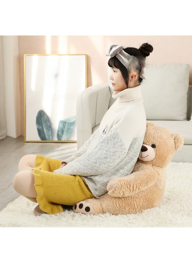 Cartoon Children's Lazy Sofa Teddy Bear Sofa Plush Toy Baby Learn To Sit Panda Tatami Cushion Chair-Color:Plush Sofa-Deep Brown Bear-Height:Hull