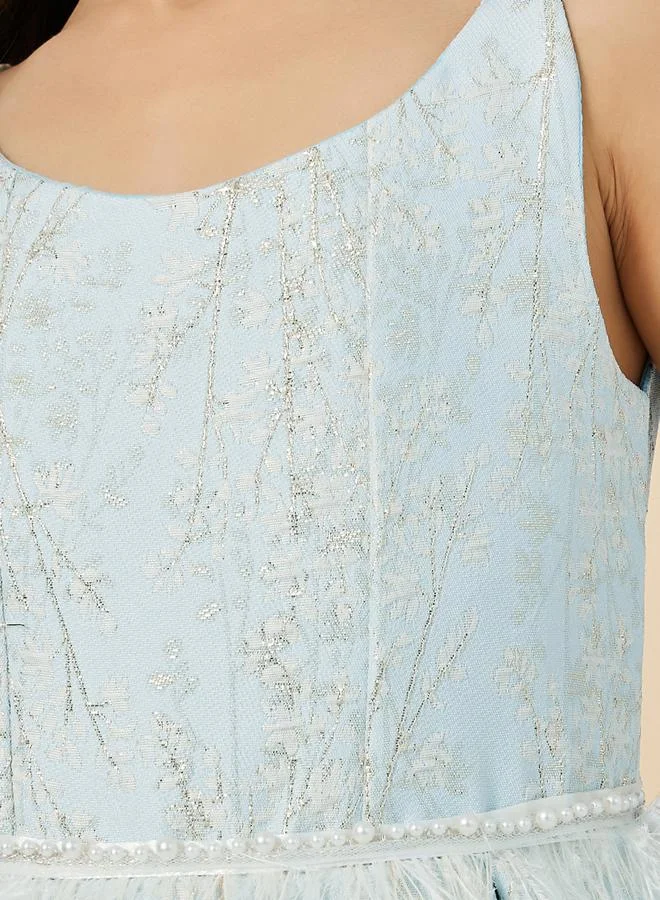 Styli Floral Jacquard Dress