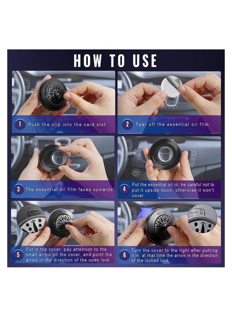 Loquat Car Rhythm Atomosphere Light, Car Diffuser Fragrance Lamp with Vent Clip and 5ml Essential Oil Tablet, 24 LED Lights 100 Modes App Remote Control Multicolor RGB Change - Image 5