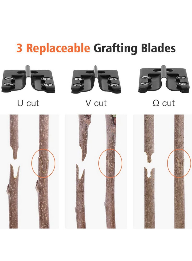 Multi Function Grafting Shears Scissor for Fruit Tree Vaccination Bud Cutter Gardening Tool with Replaceable Blade Easy U Cut V Cut Omega Cut for Rapid Healing - Image 3