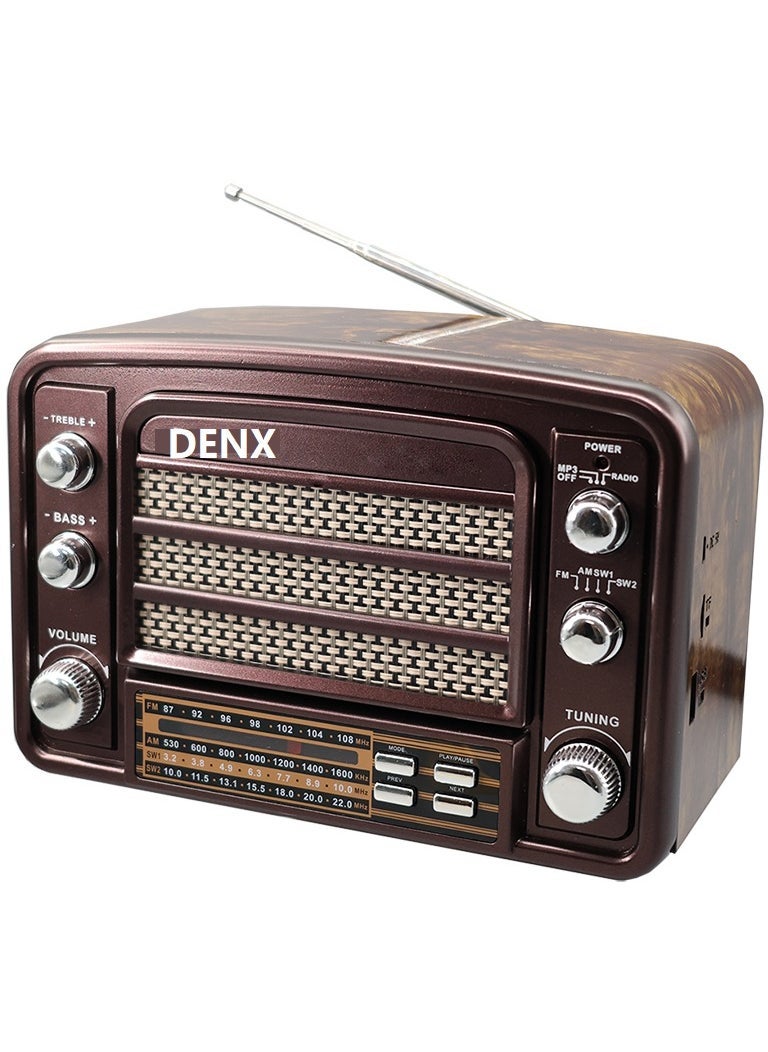 Denx Hi-Fi Radio, Fm/Am ,Usb/Tf/Bt Player, Rechargeable Battery  - Image 1