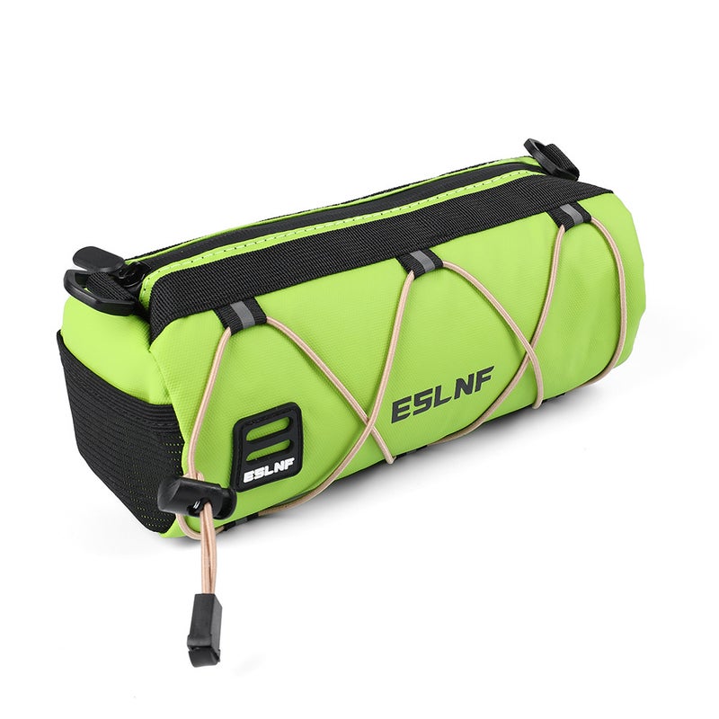 Premium Large Capacity Bike Handlebar Bag - Waterproof Nylon Bicycle Front Storage Pouch with Reflective Strips, Multi-Functional Cycling Accessory with Shoulder Strap for Mountain Road Commuter  Bikes