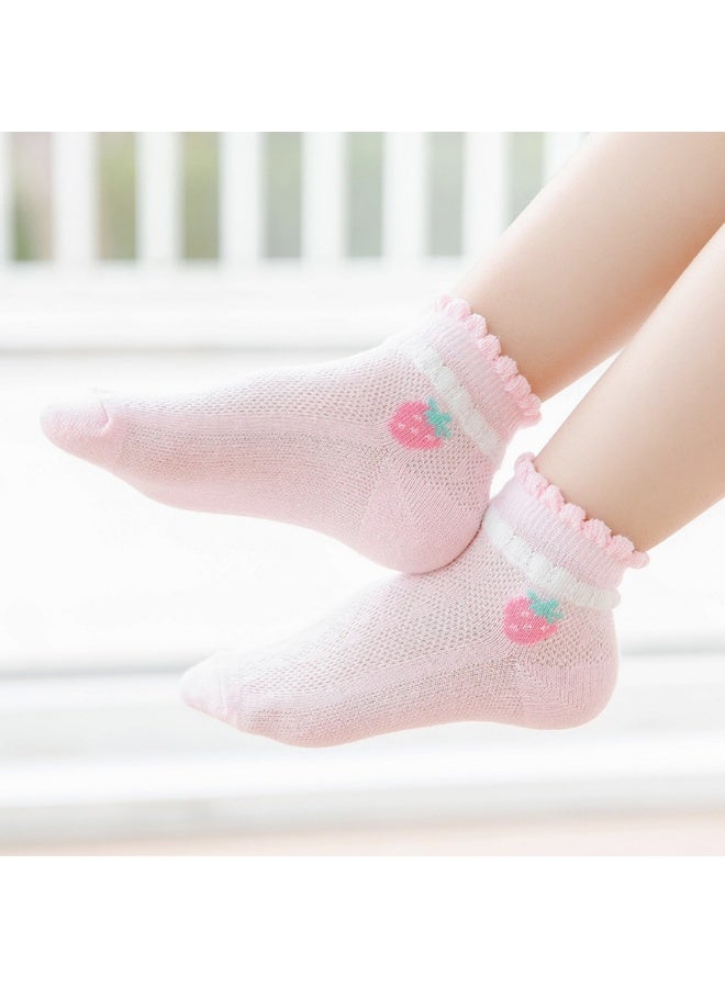 5 أزواج من الجوارب القطنية الشبكية المسامية للبنات الصغار,M - Image 2