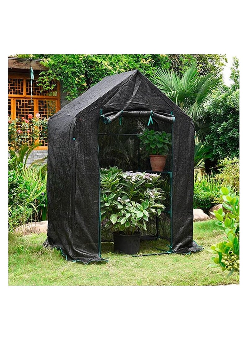 Yatai - Outdoor Portable Greenhouse Mini Walk in 2 Tiers 8 Shelves Stands Small Shelving - Image 1