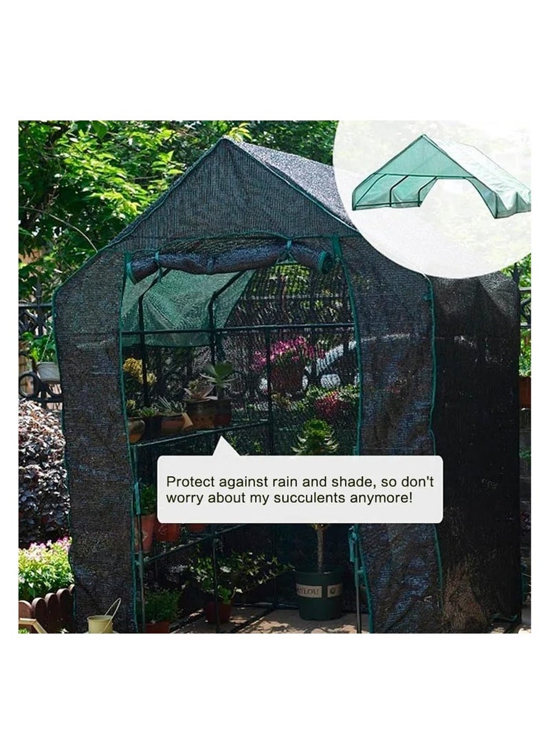 Yatai - Outdoor Portable Greenhouse Mini Walk in 2 Tiers 8 Shelves Stands Small Shelving - Image 1