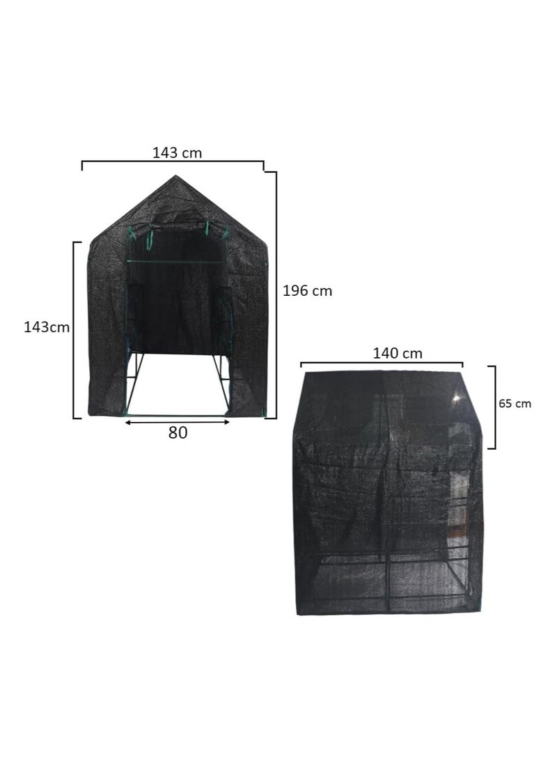 Yatai - Outdoor Portable Greenhouse Mini Walk in 2 Tiers 8 Shelves Stands Small Shelving - Image 1