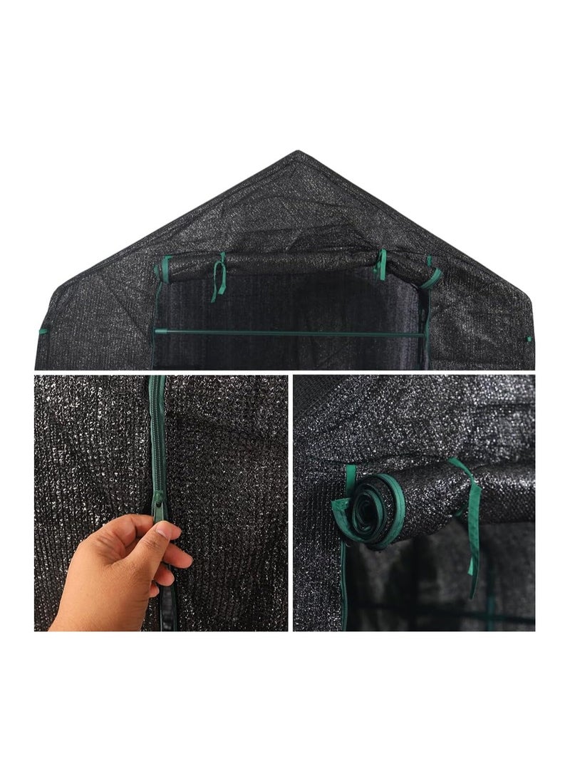 Yatai - Outdoor Portable Greenhouse Mini Walk in 2 Tiers 8 Shelves Stands Small Shelving - Image 1