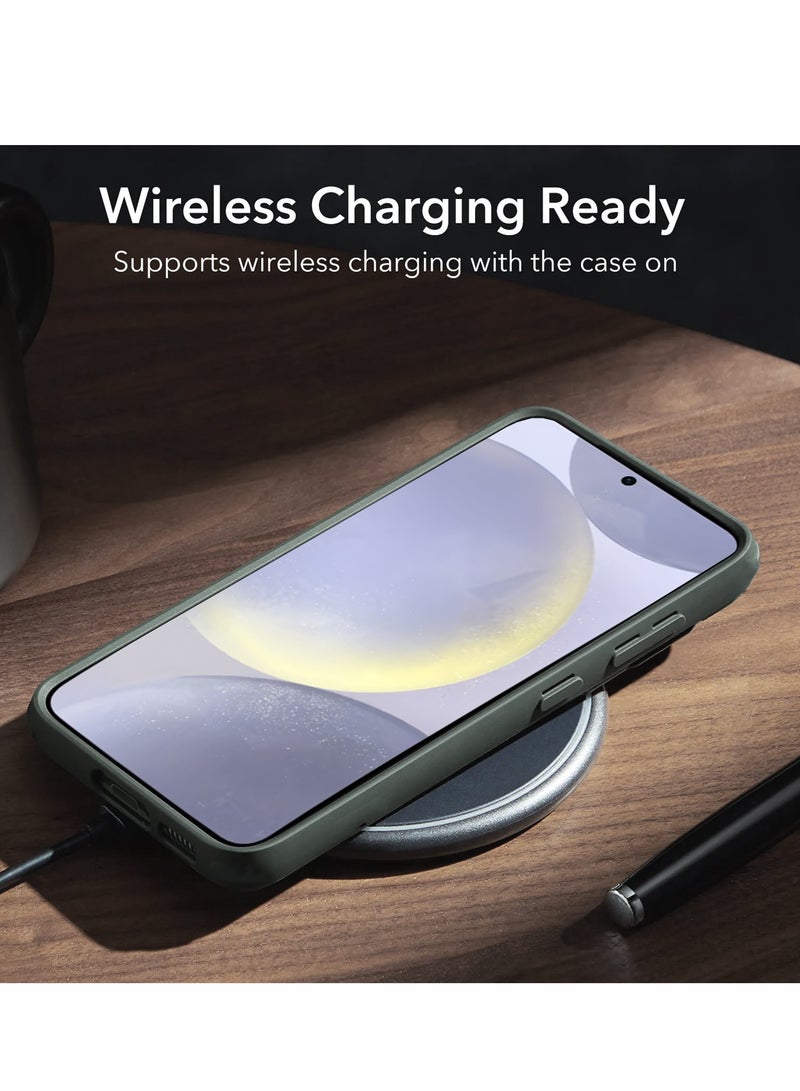 دبليو تيك غطاء خلفي شفاف من السيليكون الناعم الهجين مع حامل حامل للكاميرا قابل للطي لهاتف سامسونج جالاكسي S24+ / S24 Plus 5G 2024 رمادي - Image 5