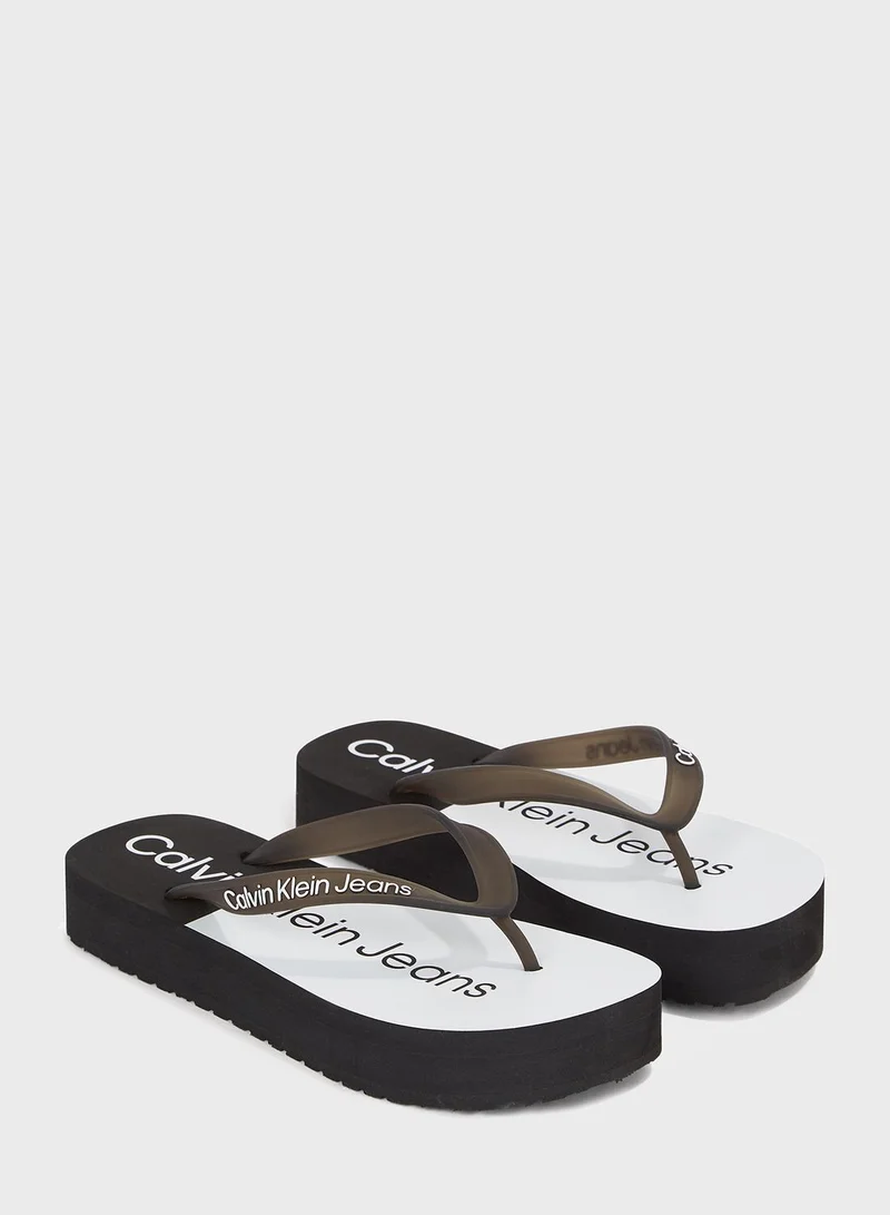 Calvin Klein Jeans Logo Detailed Flipflops
