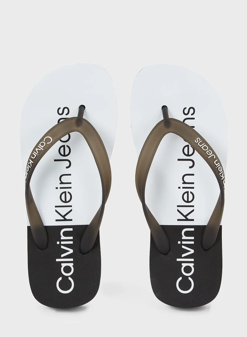 Calvin Klein Jeans Logo Detailed Flipflops