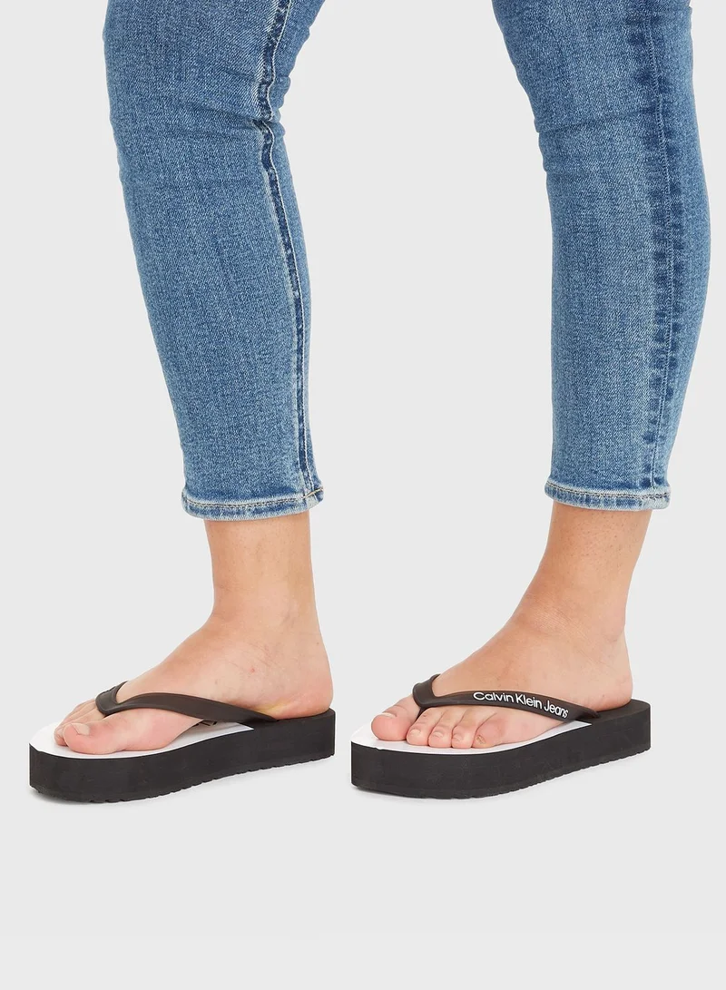 Calvin Klein Jeans Logo Detailed Flipflops