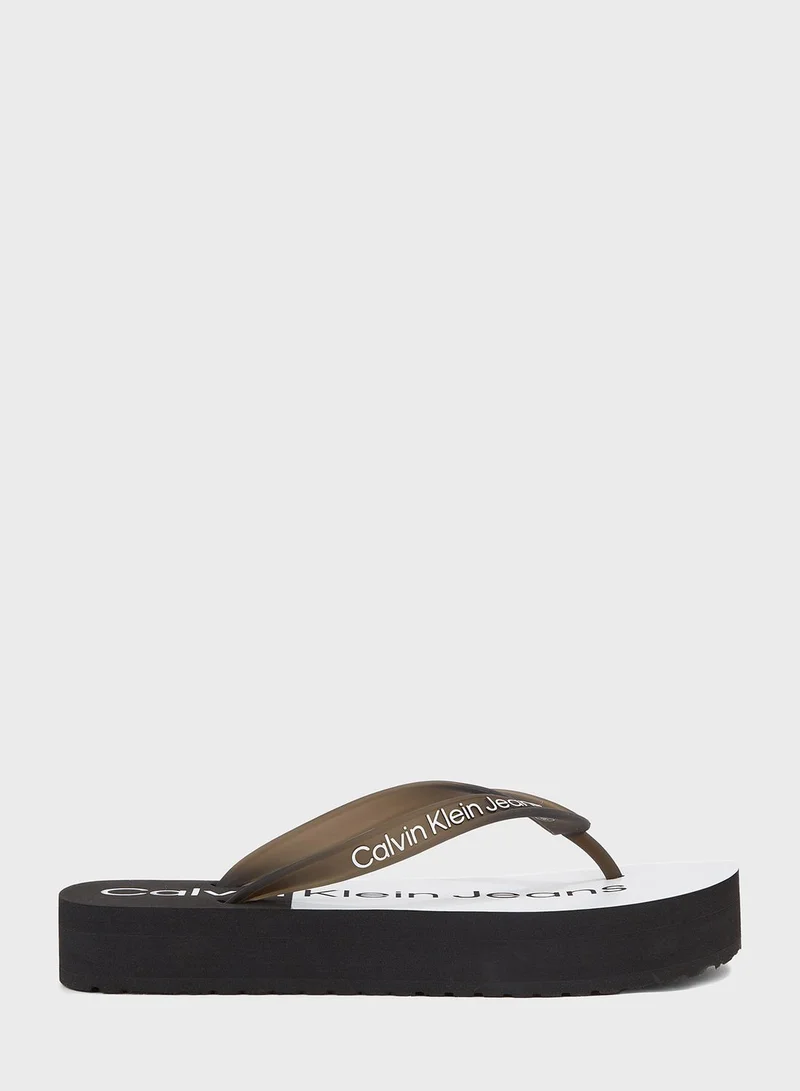 Calvin Klein Jeans Logo Detailed Flipflops