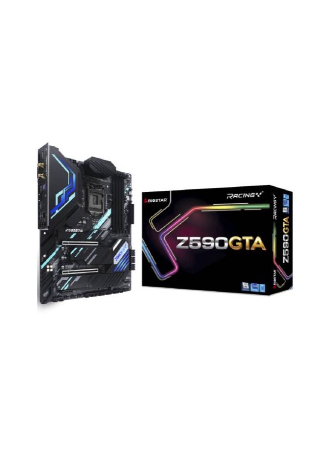 Biostar Biostar Z590GTA Racing Series ATX DDR4 Motherboard, Intel Z590 Chipset, 10/11th Gen LGA1200, PCI-Express 4.0, SATA3, 3x M.2, 2.5GbE, USB 3.2 Gen2, Supports 2.5GbE LAN & WiFi 6 Module  - Image 1