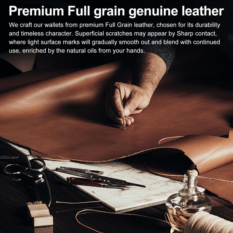 furid Genuine Leather Wallet for Men: Slim RFID Minimalist Wallets with Money Clip - Smart Pop Up Credit Card Holder for Front Pocket - Gifts for Husband Father on Birthday Anniversary - Image 5