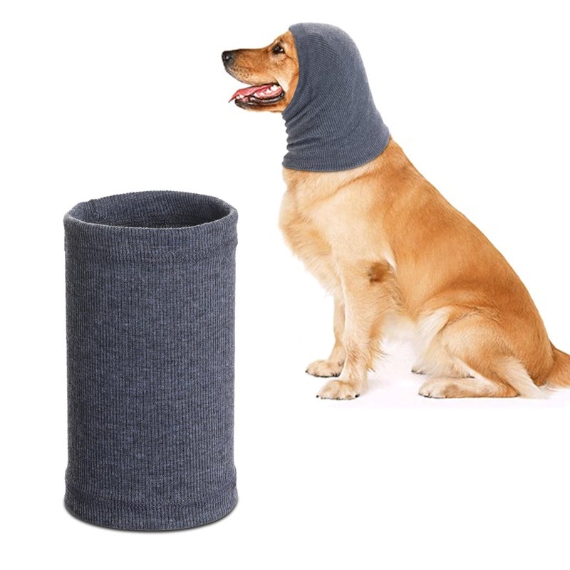 Rbenxia Quiet Ears for Dogs Rbenxia 1 Piece Dog Ear Cover Hoodies Dog Ear Muffs Headband Noise Ear Protection Warm Winter Ear Scarf Grey Large - Image 2