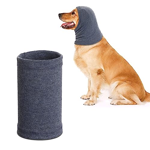 Rbenxia Quiet Ears for Dogs Rbenxia 1 Piece Dog Ear Cover Hoodies Dog Ear Muffs Headband Noise Ear Protection Warm Winter Ear Scarf Grey Large - Image 1