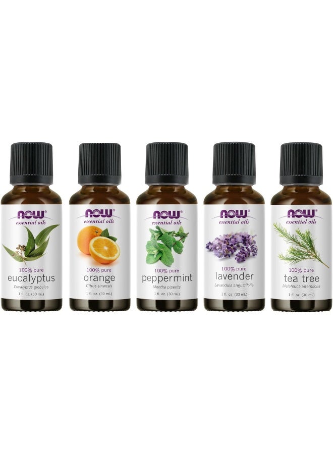 Now Foods Essential Oils 5-Pack Variety Sampler - 1oz each - Image 1