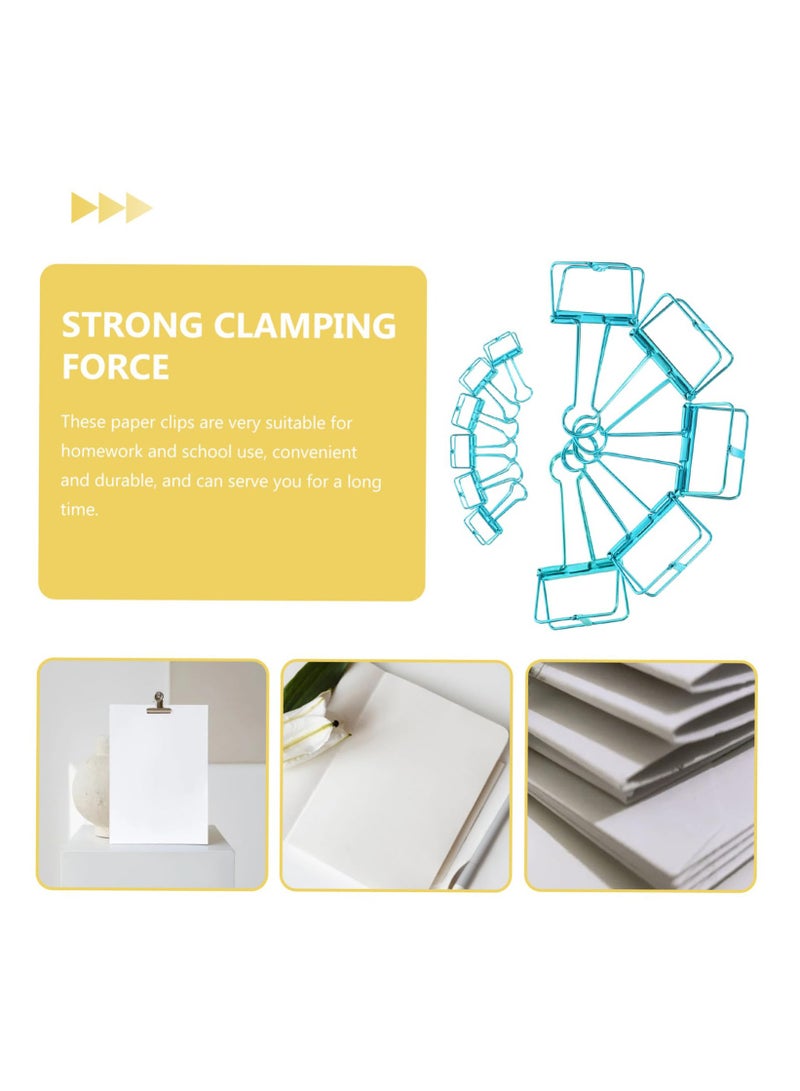 KASTWAVE 20Pcs Binder Clips for Office Binder Clips Wallet Dovetail Clip Clip Test Paper Holder Paper Clip Securing Clip Large Binder Clips Binder Small Folder(Blue) - Image 2