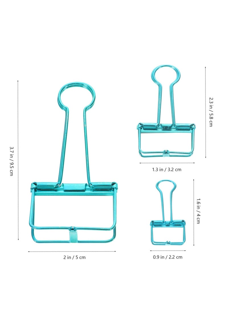 KASTWAVE 20Pcs Binder Clips for Office Binder Clips Wallet Dovetail Clip Clip Test Paper Holder Paper Clip Securing Clip Large Binder Clips Binder Small Folder(Blue) - Image 3