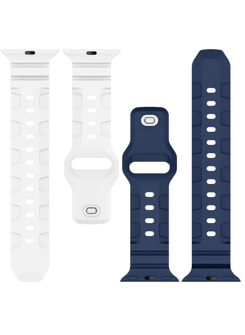 SOLARAE Compatible with Apple Watch Band 49mm 45mm 44mm 42mm Band for Men Women, Soft Silicone Replacement Bands for iWatch Series 8/7/6/5/4/3/2/1/SE/Ultra, Abyss Blue - Image 2