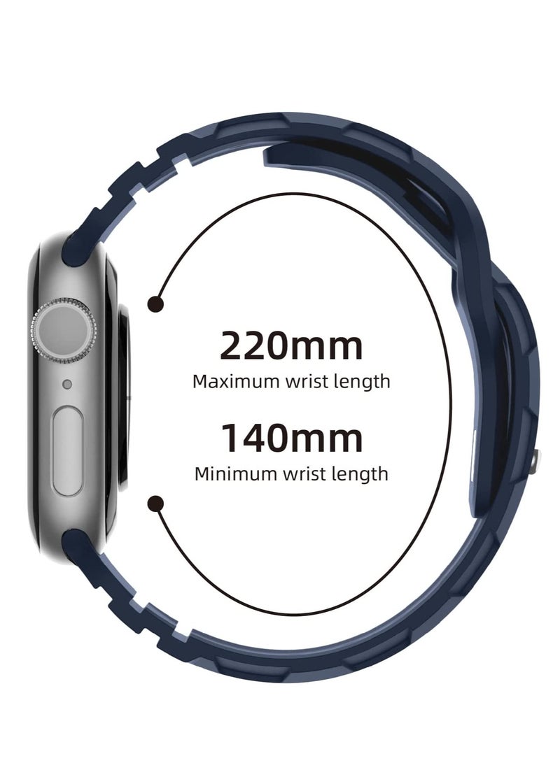 SOLARAE Compatible with Apple Watch Band 49mm 45mm 44mm 42mm Band for Men Women, Soft Silicone Replacement Bands for iWatch Series 8/7/6/5/4/3/2/1/SE/Ultra, Abyss Blue - Image 5