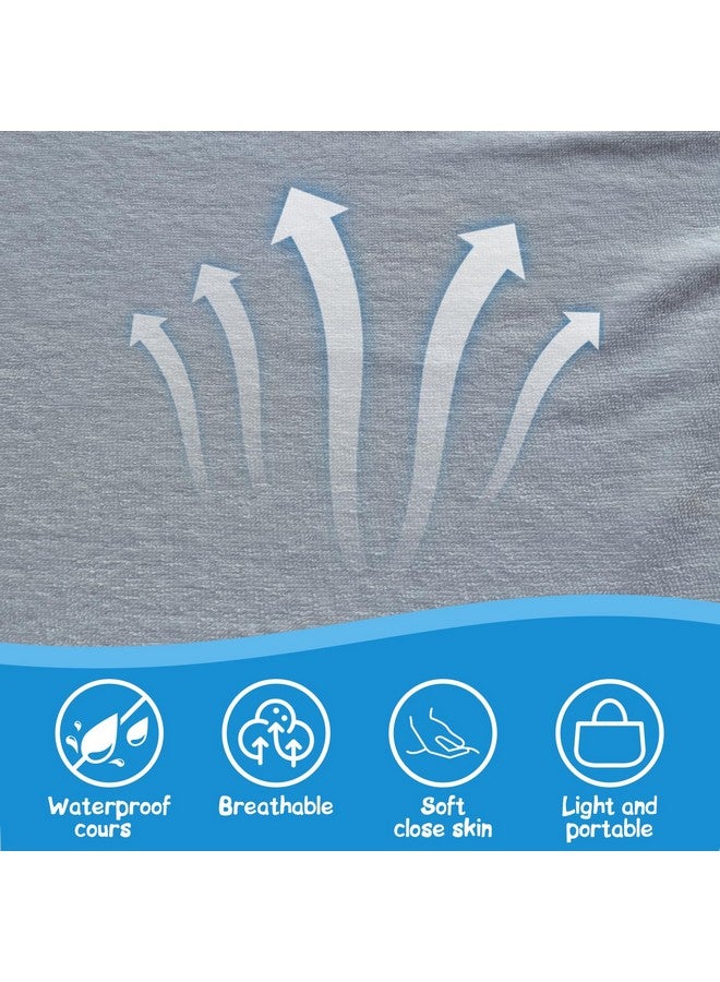 CUXFLS Baby Waterproof Changing Pad Liners (3 Pack) - Washable Reusable Changing Table Cover Liners Double, Portable Diaper Pads, Grey - Image 3