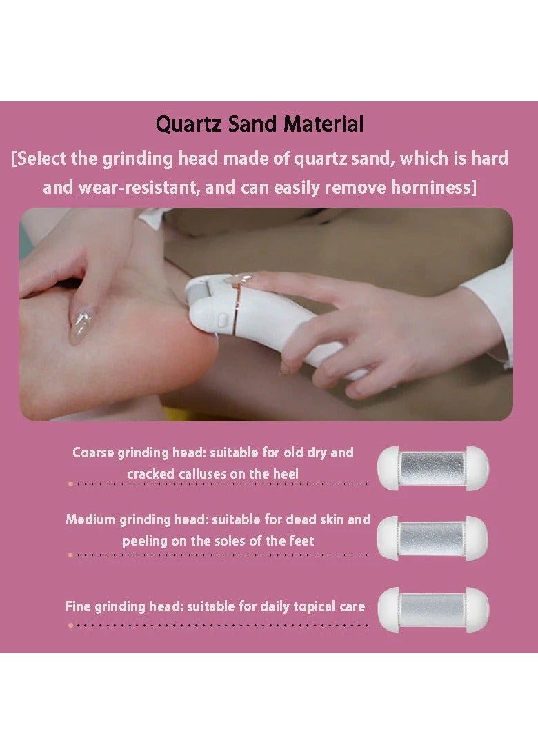 MDHL Ultimate Foot Care Solution, Rechargeable Electric Pedicure Tool with 3 Quartz Sand Grinding Heads, Waterproof Design, Dual-Speed Adjustment, 360° Roller Massage, Long-Lasting Battery, LED Display - Image 3