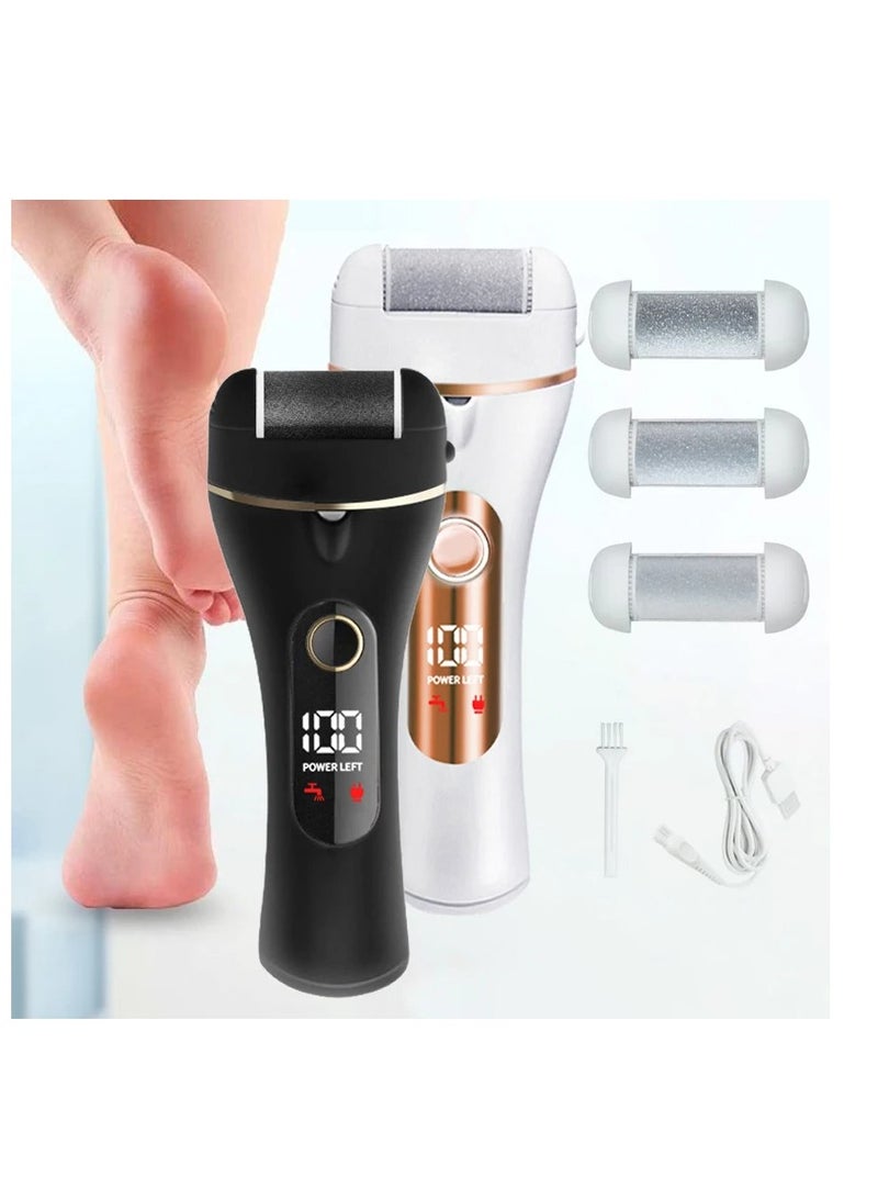 MDHL Ultimate Foot Care Solution, Rechargeable Electric Pedicure Tool with 3 Quartz Sand Grinding Heads, Waterproof Design, Dual-Speed Adjustment, 360° Roller Massage, Long-Lasting Battery, LED Display - Image 4