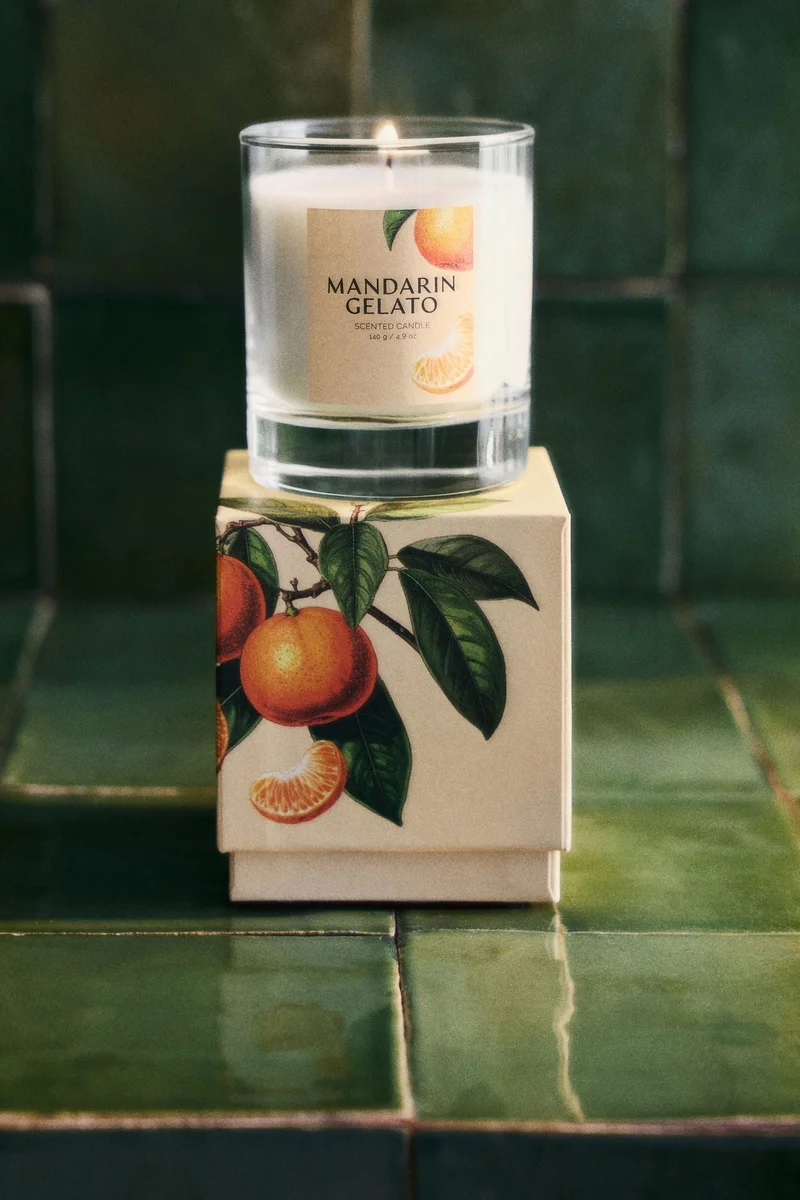 H&M Scented candle in glass holder
