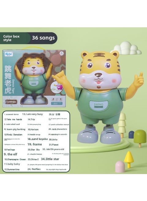 Same Style Singing And Dancing Projection Electric Tiger Toy Luminous Projection Head-up Climbing Training Artifact-Color:Green Tiger 36 Gift Box Version-Specifications:Charging Version (charging Bin +3 Rechargeable Batteries)