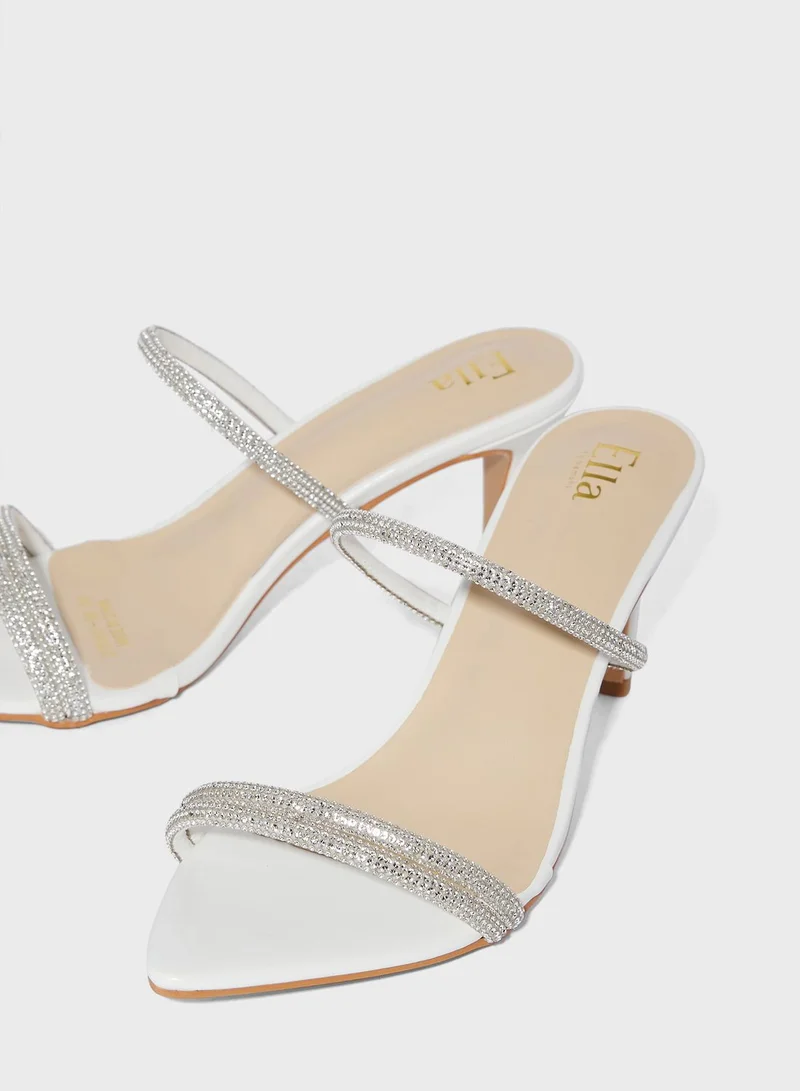 ELLA Pointed Toe Sandal With Diamante Trim