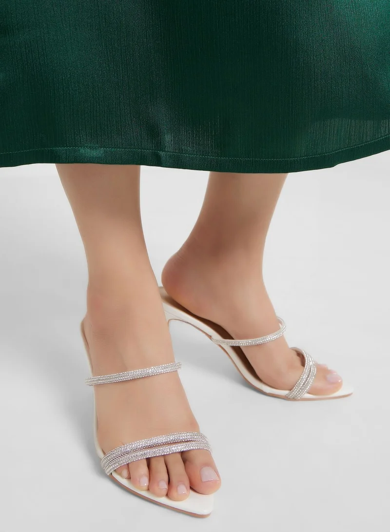ELLA Pointed Toe Sandal With Diamante Trim