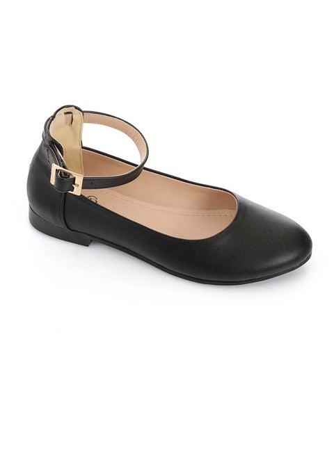 ICE CLUB Classic Chic Ankle Strap Flat Shoes – Black