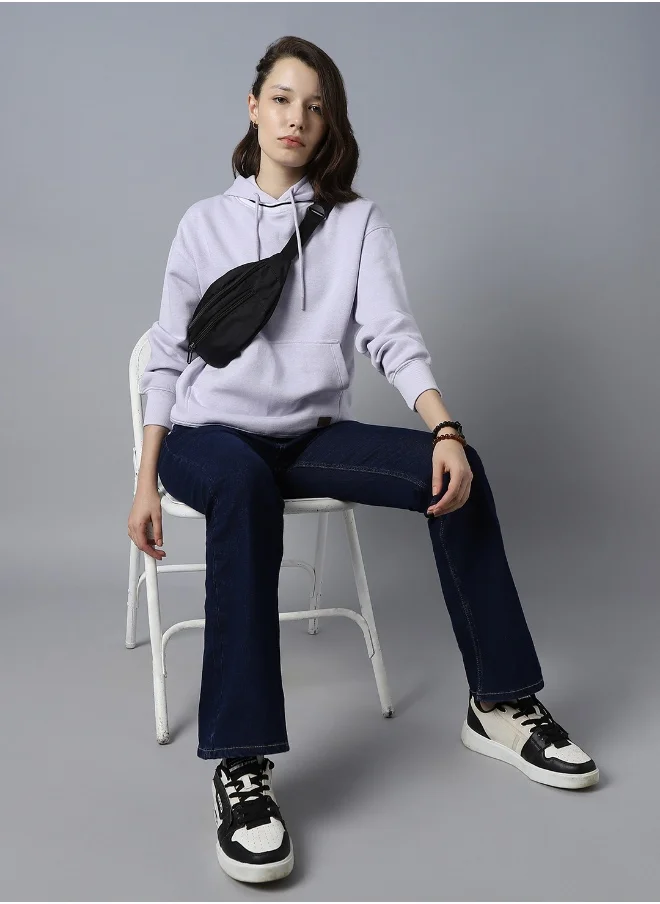 هاي ستار Women Lavender Sweatshirt