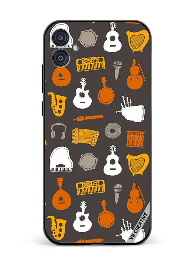 VR CREATIVE Protective Case Cover For Samsung Galaxy M04/F04 Musical Instruments Flat Design Multicolour - Image 1