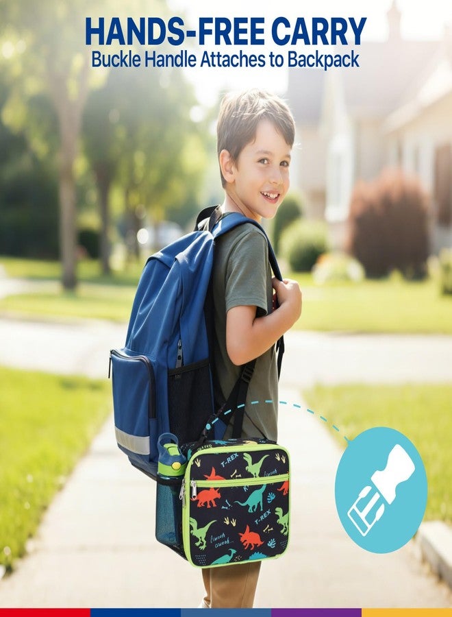 Bagseri Kids Lunch Bag Boys - Kids Lunch Box for Boys Reusable and Insulated Lunch Bag Toddler Lunch Box for Daycare and School, Black Dinosaur - Image 5