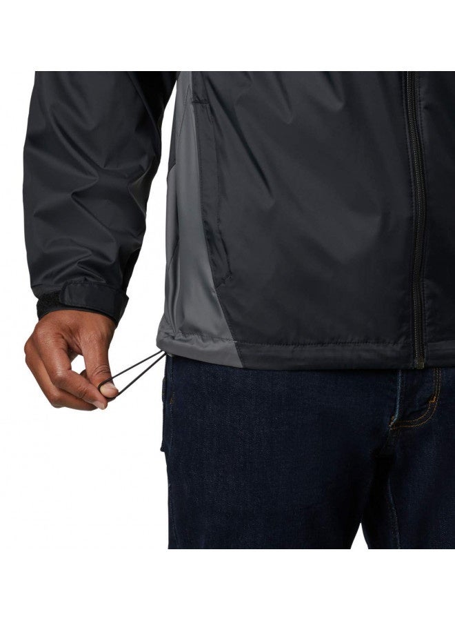 Columbia جاكيت مطر للرجال من كولومبيا غلينكير ليك، أسود/شواية، كبير - Image 4