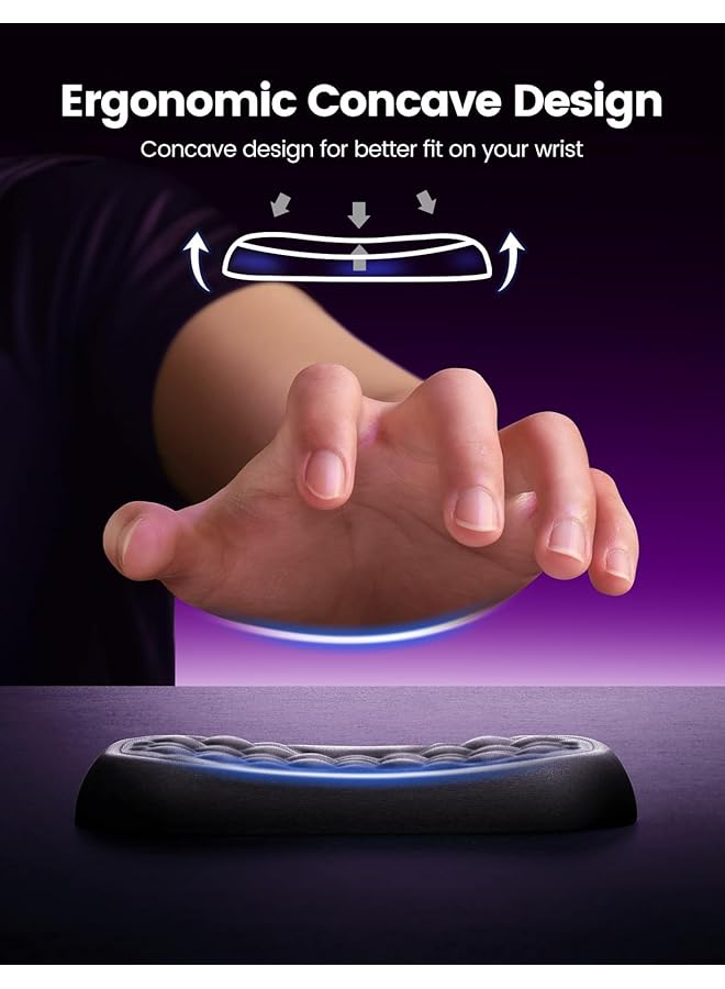 Memory Foam Keyboard And Mouse Wrist Rest Pad Combo Computer Ergonomic Wrist Support Pad Keyboard Wrist Rest Pain Relief Easy Typing For Desktop Computer Home Office And Laptop - Image 3