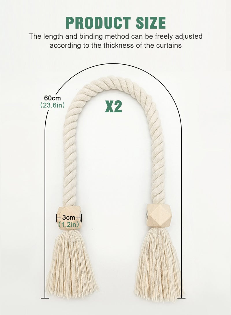 HomarKet 2PCS Magnetic Curtain Tie Backs, Tie Backs for Curtains, Curtain Tie Backs with Strong Magnet, Modern Simple Style Curtain Holdbacks for Thin or Thick Home Office Window Drapery (Beige) - Image 4