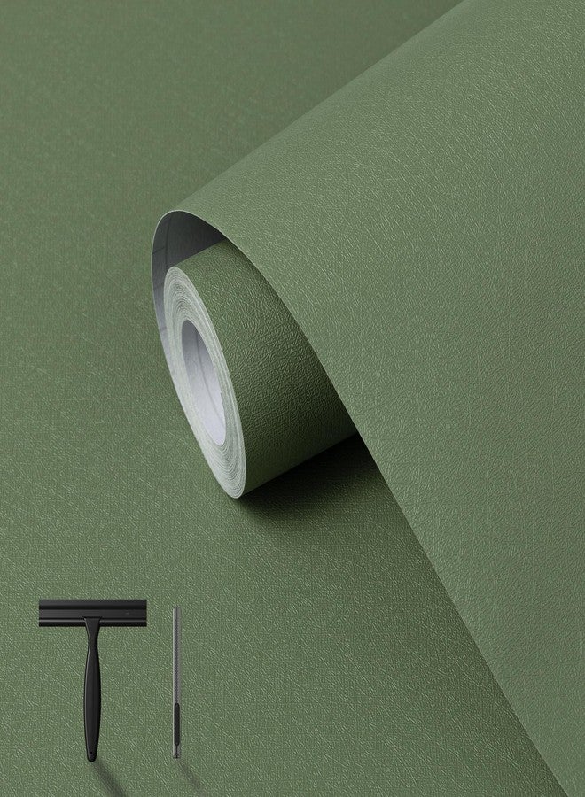 practicalWs Green Peel and Stick Wallpaper with Tools - Easy Install, No Additional Tools Needed, Perfect for Kitchen & Cabinet Walls17.7inch ×118.1inch - Image 1
