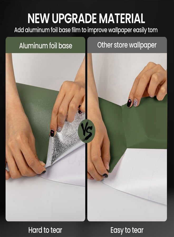 practicalWs Green Peel and Stick Wallpaper with Tools - Easy Install, No Additional Tools Needed, Perfect for Kitchen & Cabinet Walls17.7inch ×118.1inch - Image 2