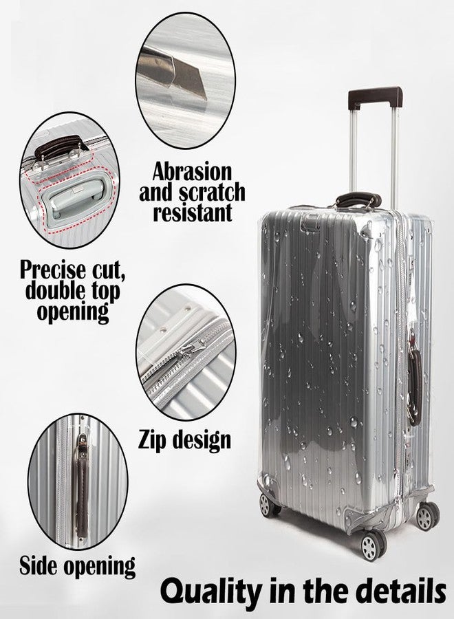 HOSTK Suitcase Cover Clear PVC Luggage Protector, Transparent Luggage Cover with 3 Luggage Tags, No-removal Waterproof Luggage Protective Cover Case for Travel, Suitcase, Wheeled Luggage (28inches) - Image 3