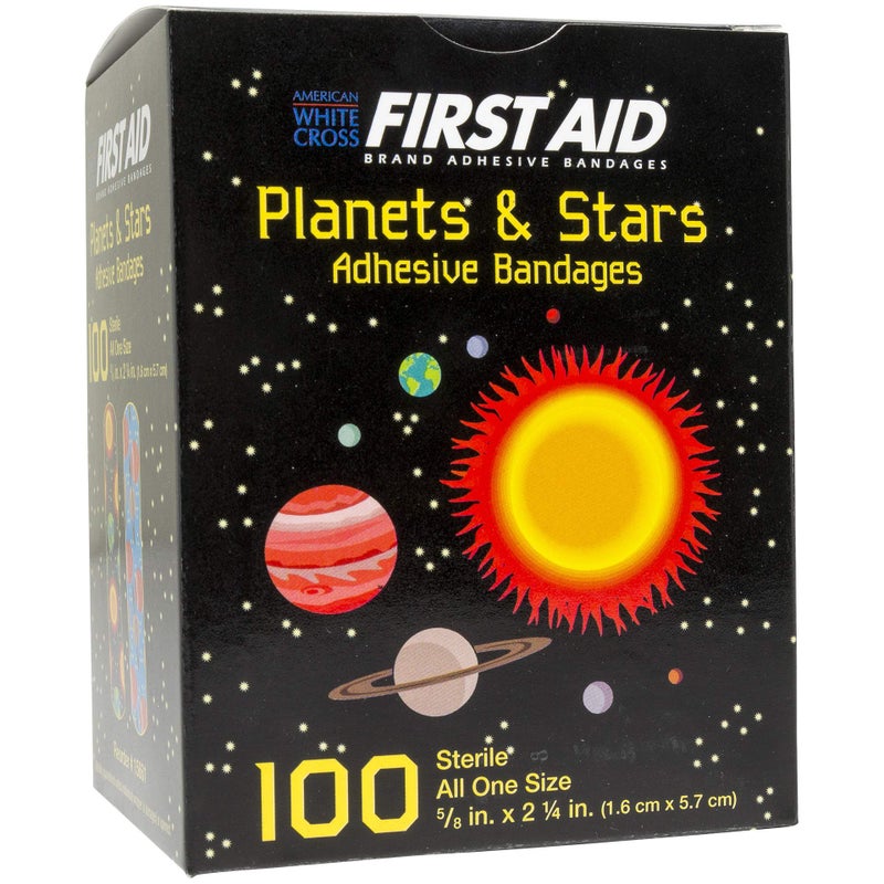 Derma Sciences First Aid Children's Adhesive Bandages: Planets and Stars 100 Per Box - Image 3