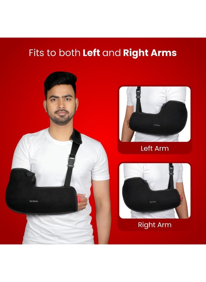 Dr. Ortho Dr.Ortho Arm Sling Tropical Support Brace | Shoulder Support for Fracture, Immobilization, Prevents Shoulder Dislocation, Skin Friendly & Breathable Material | Black - Small - Image 3