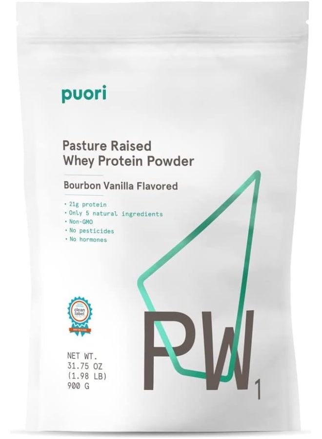 Puori - Pw1 Pure Grass-Fed Whey Protein Powder Vanilla 31.75 Oz. - Image 1
